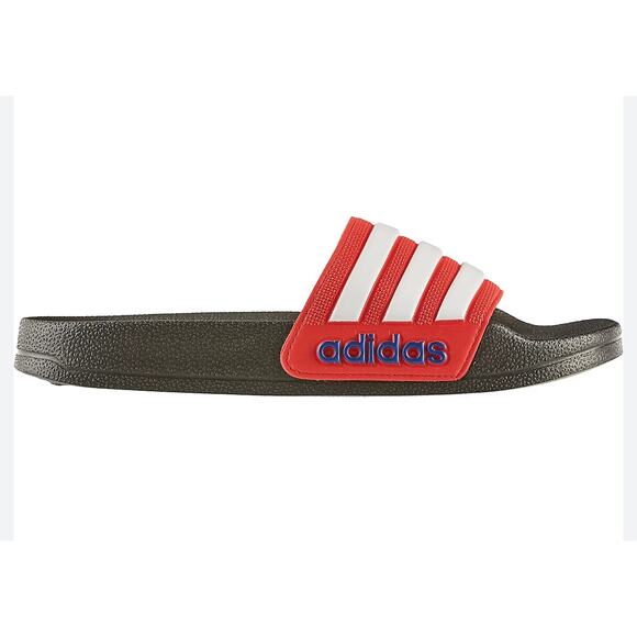 Adidas‎ Kids' Adilette Shower Slip on Slides Casual Summer Red White Size 12 - Picture 1 of 10